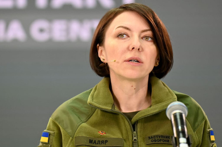 Thứ trưởng Bộ Quốc phòng Ukraine Hanna Maliar - Ảnh: AFP
