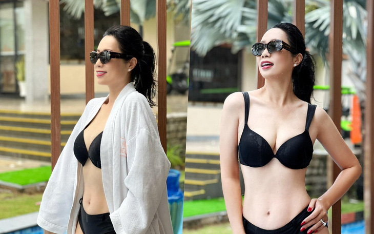 NSƯT Trịnh Kim Chi lại "đốt mắt" với bikini ở tuổi 51