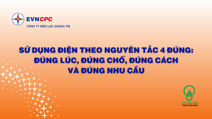 Khẩu hiệu tiết kiệm điện mà PC Quảng Trị vừa thông báo