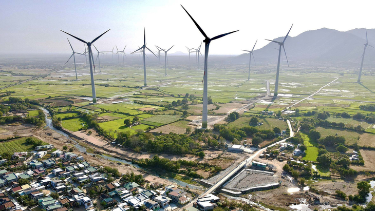 Nhà máy điện gió tại xã Lợi Hải, huyện Thuận Bắc, Ninh Thuận - Ảnh: T.T.D.