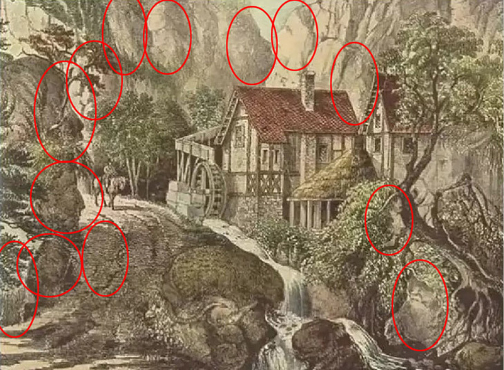 Chỉ thiên tài mới thấy 13 khuôn mặt ấn giấu trong hình - Ảnh 3.