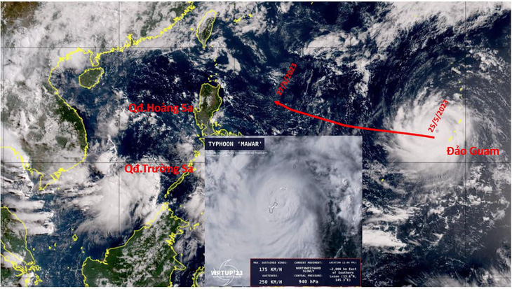 Siêu bão Mawar hướng về phía bắc Philippines, Việt Nam theo dõi sát - Ảnh 1.