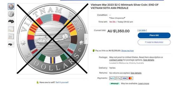 Việt Nam phản đối vụ đồng 2 đôla Úc có hình cờ vàng - Ảnh 1.