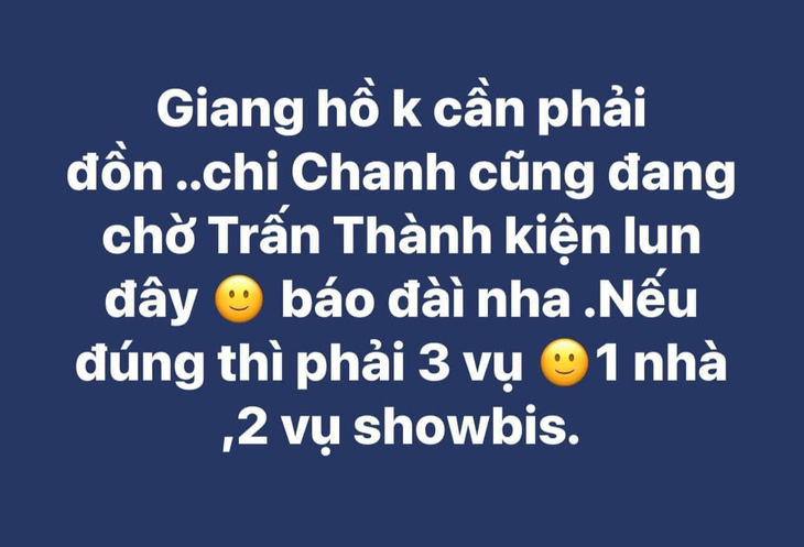 Phương Thanh nhắc tên Trấn Thành, netizen tự dưng nghi ngờ tiếng Việt của mình - Ảnh 1.