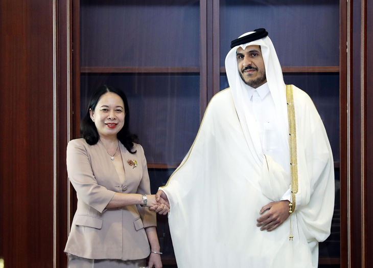 Phó chủ tịch nước Võ Thị Ánh Xuân đã tiếp Bộ trưởng Công Thương Qatar Mohammed bin Hamad bin Qassim Al Abdullah Al Thani - Ảnh: TTXVN