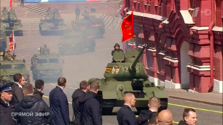 Lễ duyệt binh năm nay của Nga không có sự góp mặt của các loại xe tăng và thiết giáp bánh xích - Ảnh: 1TV.RU