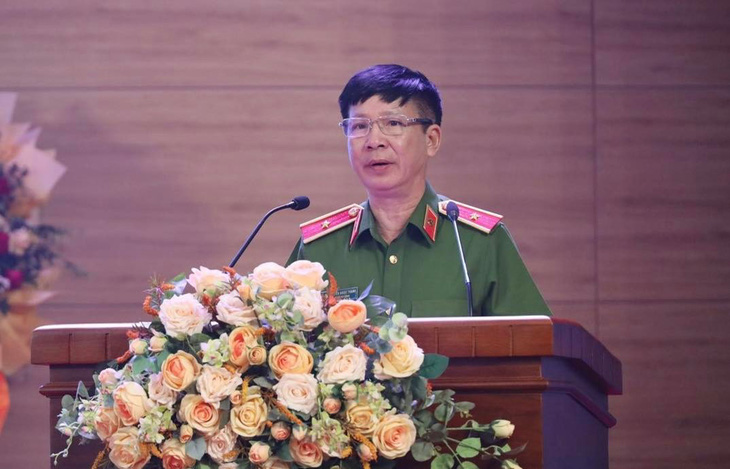 Thiếu tướng Nguyễn Ngọc Thanh phát biểu chỉ đạo tại buổi lễ - Ảnh: MINH TÚ