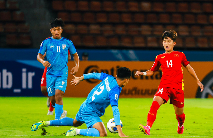 U17 Việt Nam và U17 Ấn Độ hoà nhau 1-1 ở trận ra quân Giải U17 châu Á 2023 - Ảnh: VFF