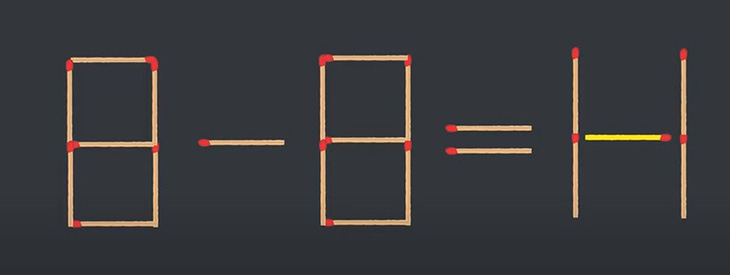 Di chuyển một que diêm để 8-8=11 thành phép tính đúng - Ảnh 1.