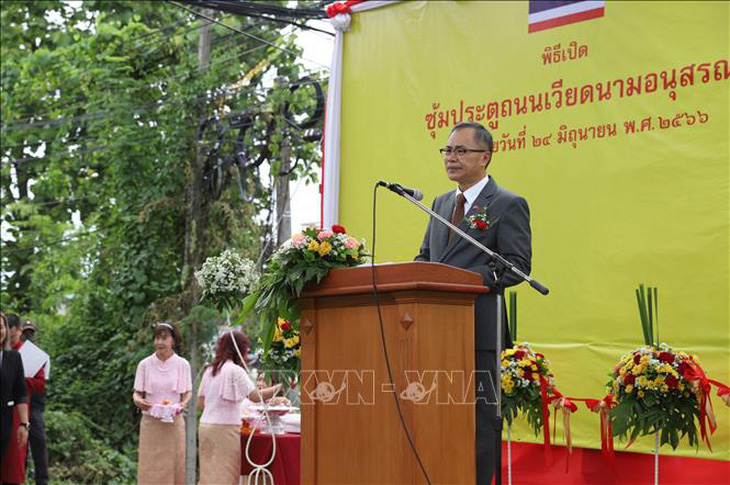 Đại sứ Việt Nam tại Thái Lan Phan Chí Thành phát biểu tại buổi lễ - Ảnh: TTXVN