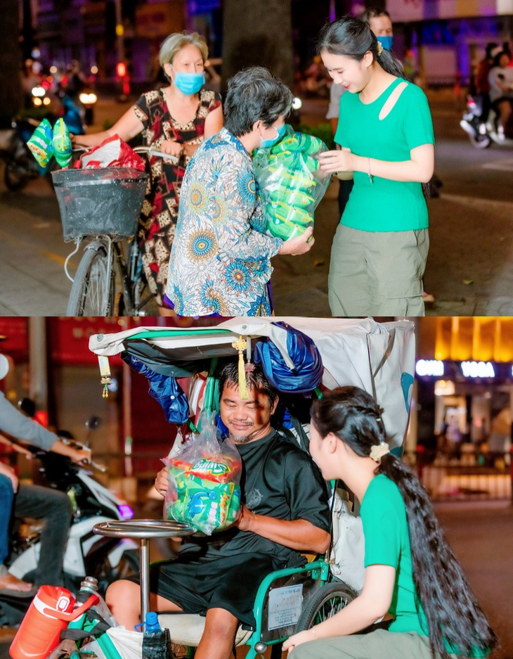 Nguyệt Minh làm từ thiện ngay sau khi về đến Việt Nam