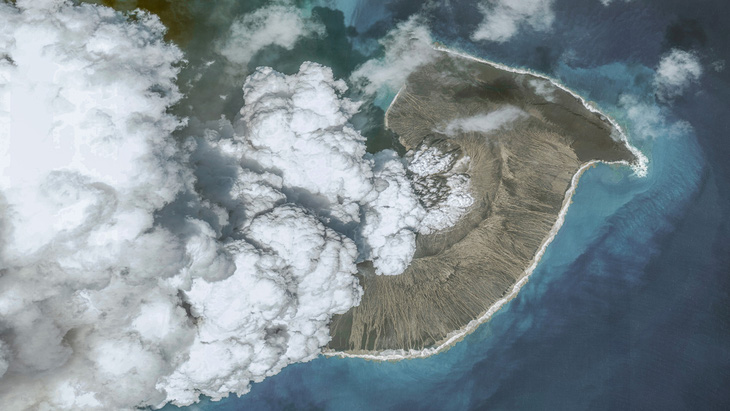 Vụ phun trào núi lửa Hunga Tonga-Hunga Ha'apai đã tung một lượng nước kỷ lục vào tầng bình lưu của Trái đất. Ảnh:Getty Images