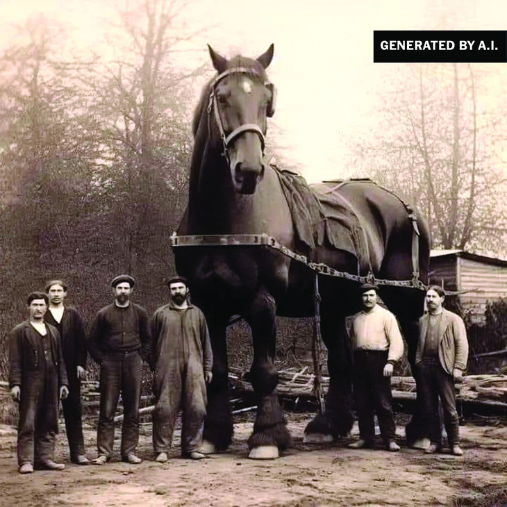 &quot;Ảnh tư liệu&quot; về sự kiện con ngựa lớn nhất lịch sử, đăng trên Facebook Historical Photos.