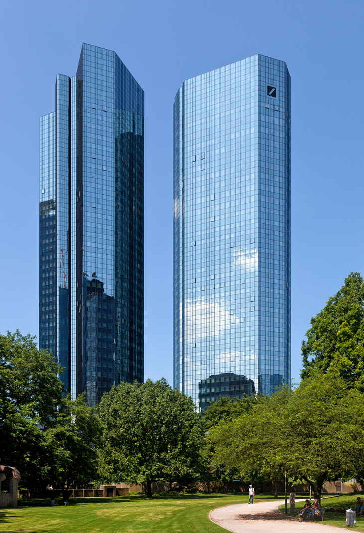 Tháp đôi Deutsche Bank ở Frankfurt (Đức). Ảnh: Wikipedia
