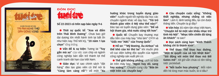 Tuổi Trẻ Cuối Tuần số 22-2023: “85 năm tân nhạc Việt Nam: Tri âm nghe thử dây đồng vọng&quot; - Ảnh 2.