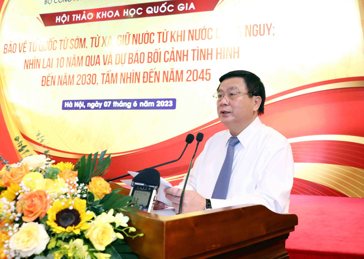 GS, TS Nguyễn Xuân Thắng phát biểu tại hội thảo - Ảnh: TTXVN