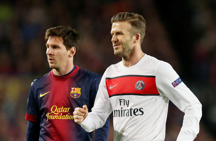 Messi và Beckham từng đối đầu 10 năm trước - Ảnh: REUTERS