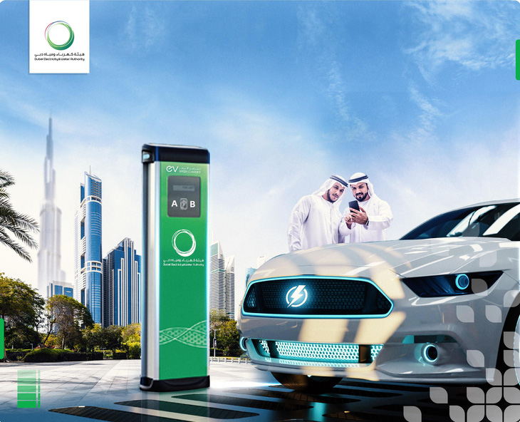 Dubai đang đẩy mạnh đưa vào sử dụng xe điện, cũng như khuyến khích người dân chuyển sang sử dụng loại xe thân thiện với môi trường này - Ảnh: Dubai Media Office