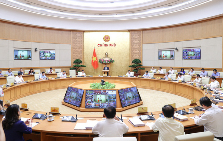 Thủ tướng Chính phủ Phạm Minh Chính chủ trì hội nghị trực tuyến toàn quốc Chính phủ với các địa phương và phiên họp Chính phủ thường kỳ tháng 6-2023 - Ảnh: VGP