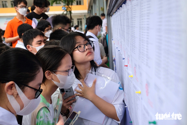 Học sinh tham dự kỳ thi vào lớp 10 tại Hà Nội năm 2023 - Ảnh: NGUYÊN BẢO
