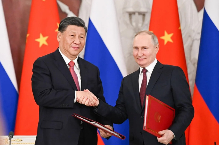 Chủ tịch Trung Quốc Tập Cận Bình muốn Tổng thống Nga Vladimir Putin tham dự Diễn đàn Vành đai và Con đường lần thứ 3 tại Bắc Kinh vào tháng 10 tới - Ảnh: XINHUA