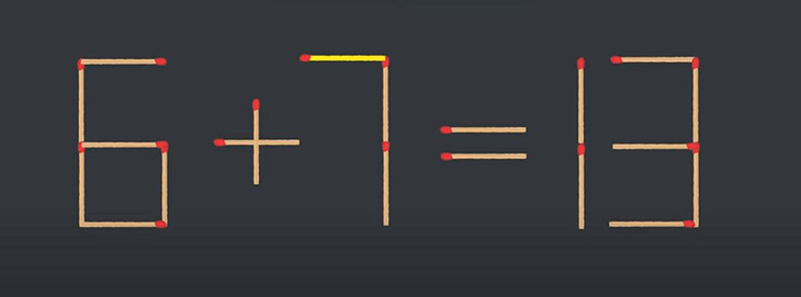 Thử tài IQ: Di chuyển một que diêm để 6+6=1 thành phép tính đúng - Ảnh 1.