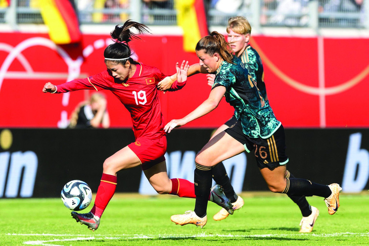 Thanh Nhã đã ghi một bàn thắng quý giá vào lưới tuyển Đức. Ảnh: Getty Images