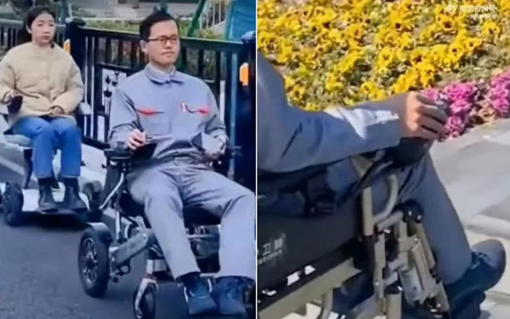 Giới trẻ Trung Quốc "đu trend" ngồi xe lăn điện