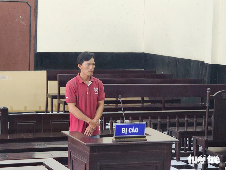 Nguyễn Thành Trung tại phiên tòa xét xử sơ thẩm - Ảnh: HOÀI THƯƠNG