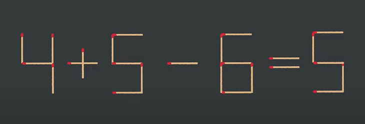 Thử tài IQ: Di chuyển một que diêm để 4+5-6=5 thành phép tính đúng - Ảnh 1.