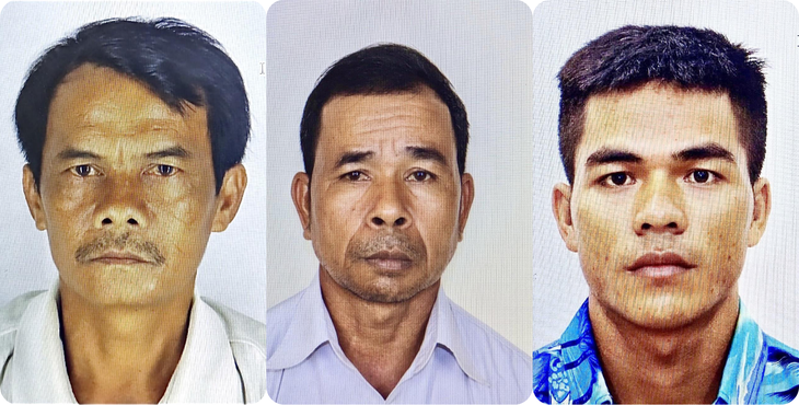 Vẫn còn 3 người đang bị truy nã (từ trái sang) gồm Nay Dương, Y Hoăl Êban và Y Khinh Liêng - Ảnh do công an cung cấp