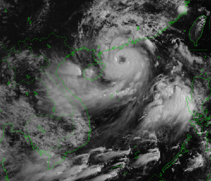 Theo dự báo của Trung tâm Dự báo khí tượng thủy văn quốc gia, bão số 1 ảnh hưởng trực tiếp đất liền các tỉnh từ Quảng Ninh đến Thái Bình từ chiều 18-7- Ảnh: NCHMF
