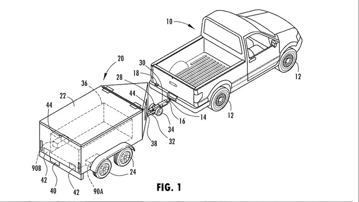 Ý tưởng được Ford đăng ký bản quyền, hệ thống mô tơ điện cũng hứa hẹn có thể vận hành đồng thời với xe phía trước để giảm tiêu thụ dung lượng pin - Ảnh: Ford