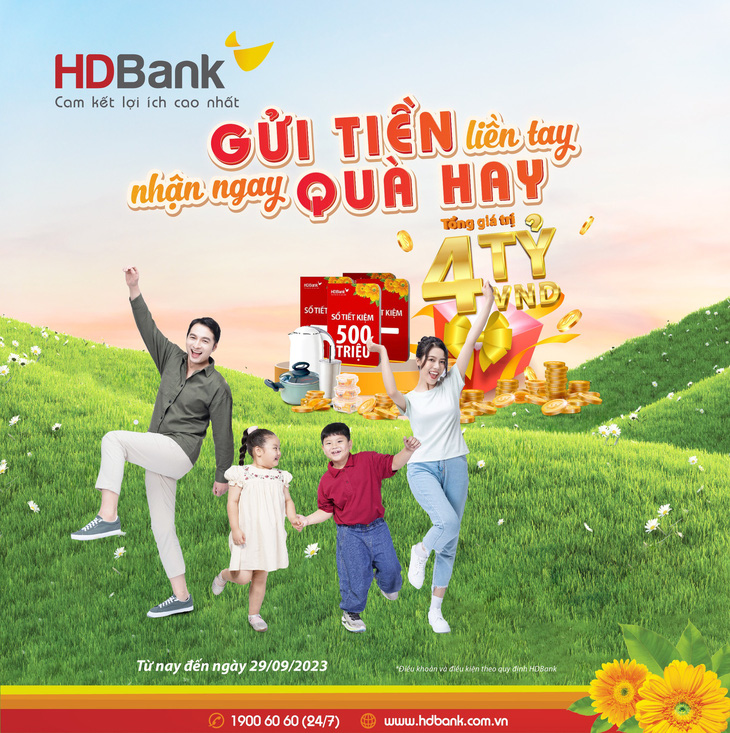 HDBank tặng gần 4 tỉ đồng cho khách hàng gửi tiết kiệm - Ảnh: HDB