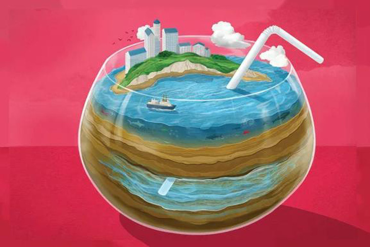 Một minh họa mô tả hồ chứa nước ngọt dưới đáy biển - Ảnh: SAM FALCONER
