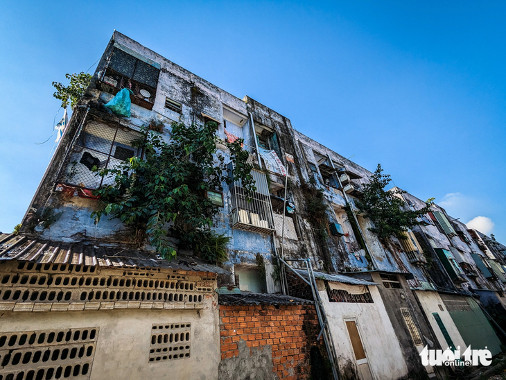 Tình trạng chung cư Hòa Minh sau kiểm định là công trình nguy hiểm mức độ C - Ảnh: TẤN LỰC