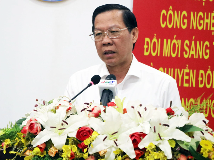 Chủ tịch UBND TP.HCM Phan Văn Mãi chia sẻ tại Sở Khoa học và Công nghệ TP.HCM chiều 20-7 - Ảnh: TRỌNG NHÂN
