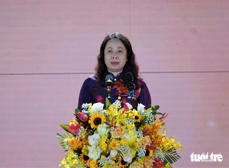 Phó chủ tịch nước Võ Thị Ánh Xuân phát biểu tại chương trình - Ảnh: L.M.