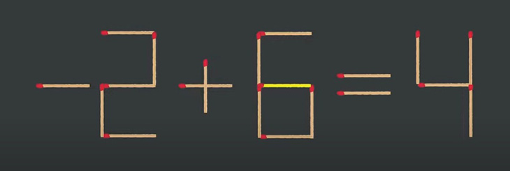 Thử tài IQ: Di chuyển một que diêm để -2+0=4 thành phép tính đúng - Ảnh 1.