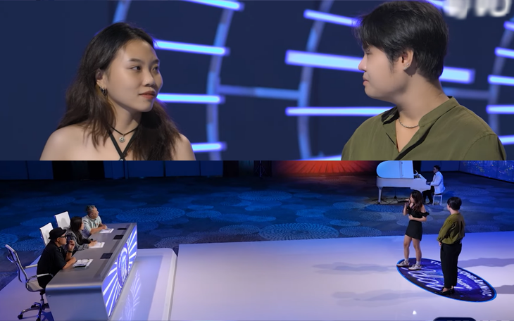Thí sinh Lê Quốc Vương và bạn gái Trần Phương Anh tại Vietnam Idol 2023 - Ảnh chụp màn hình