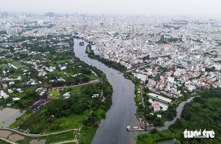 Sông Vàm Thuật, đoạn đầu dự án cải tạo kênh Tham Lương - Bến Cát - rạch Nước Lên - Ảnh: LÊ PHAN