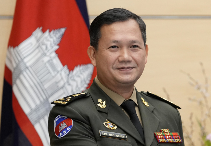 Đại tướng Hun Manet - phó tổng tư lệnh kiêm tư lệnh lục quân Quân đội Hoàng gia Campuchia và là con trai cả của ông Hun Sen - nhiều khả năng sẽ thay cha làm thủ tướng trong vài tuần tới - Ảnh: AFP