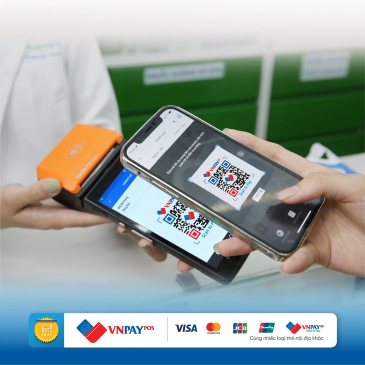 Thanh toán VNPAY-QR trên thiết bị SmartPOS thông qua ứng dụng ngân hàng, ví điện tử - Ảnh: VNPAY-POS