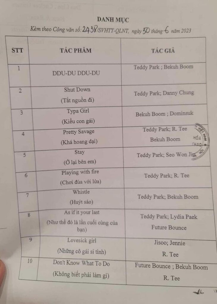 Một số ca khúc được biểu diễn trong concert BlackPink tại Hà Nội được công bố vào 30-6