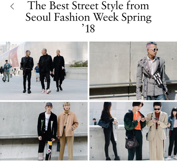 Hữu Anh Zoner liên tục xuất hiện trên Vogue sau Seoul Fashion Week 2017