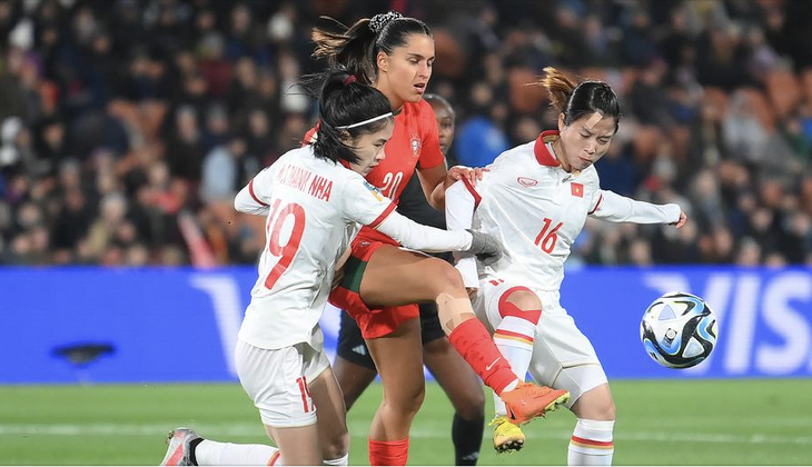 Đội tuyển nữ Việt Nam trong trận thua Bồ Đào Nha ở World Cup nữ 2023 - Ảnh: FIFA
