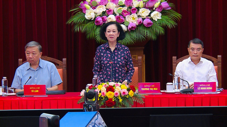 Bà Trương Thị Mai chủ trì hội nghị - Ảnh: GIA HÂN