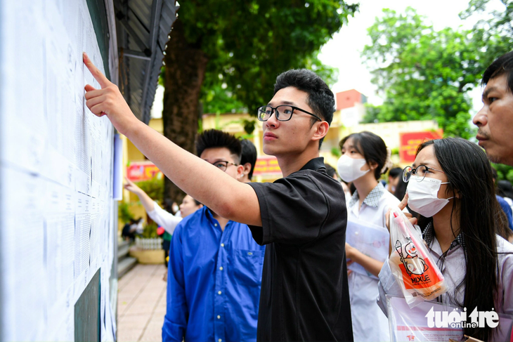 Thí sinh tham dự kỳ thi tốt nghiệp THPT năm 2023 tại Hà Nội - Ảnh: NAM TRẦN