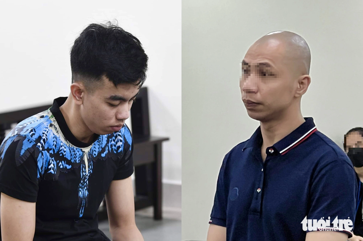 Bị cáo Thành (trái) và Phúc tại phiên xét xử - Ảnh: DANH TRỌNG