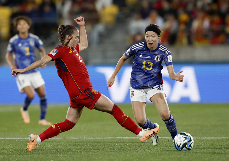 Dù rất nỗ lực nhưng tuyển nữ Tây Ban Nha không thể tránh khỏi thất bại trước tuyển nữ Nhật Bản ở World Cup nữ 2023 - Ảnh: REUTERS